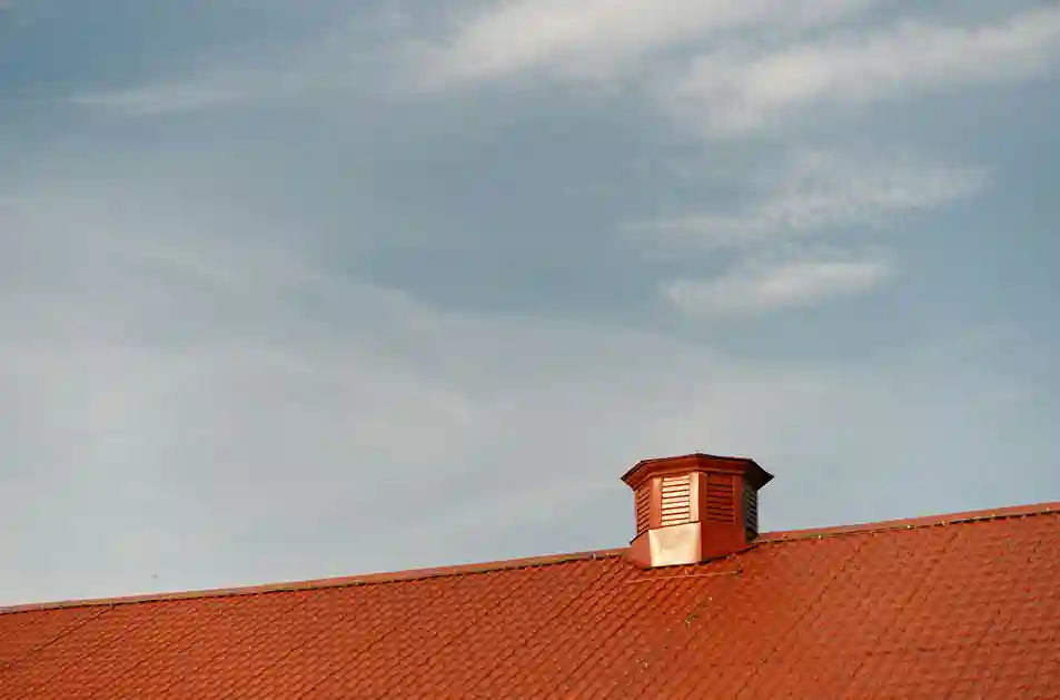 Weathered rooftop with ventilation