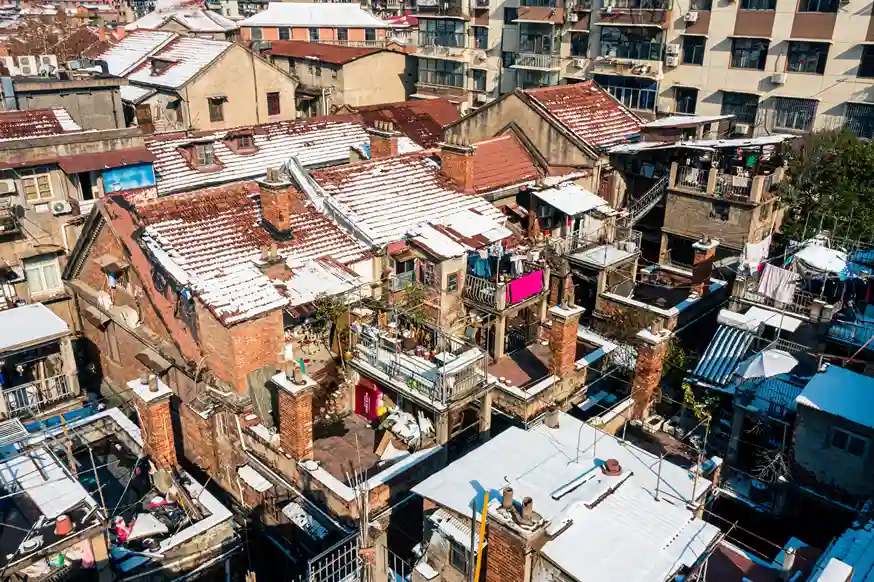 Roof Winter Damage taken by aerial drone