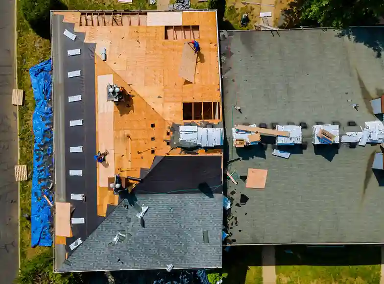 Construction Workers upgrade roof