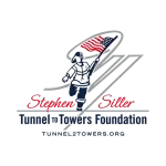 Logo of Stephen Siller Tunnel to Towers Foundation with firefighter holding American flag and website URL.