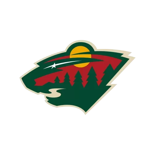 Bear head logo with green pine trees, yellow sun, red background, and white shooting star.